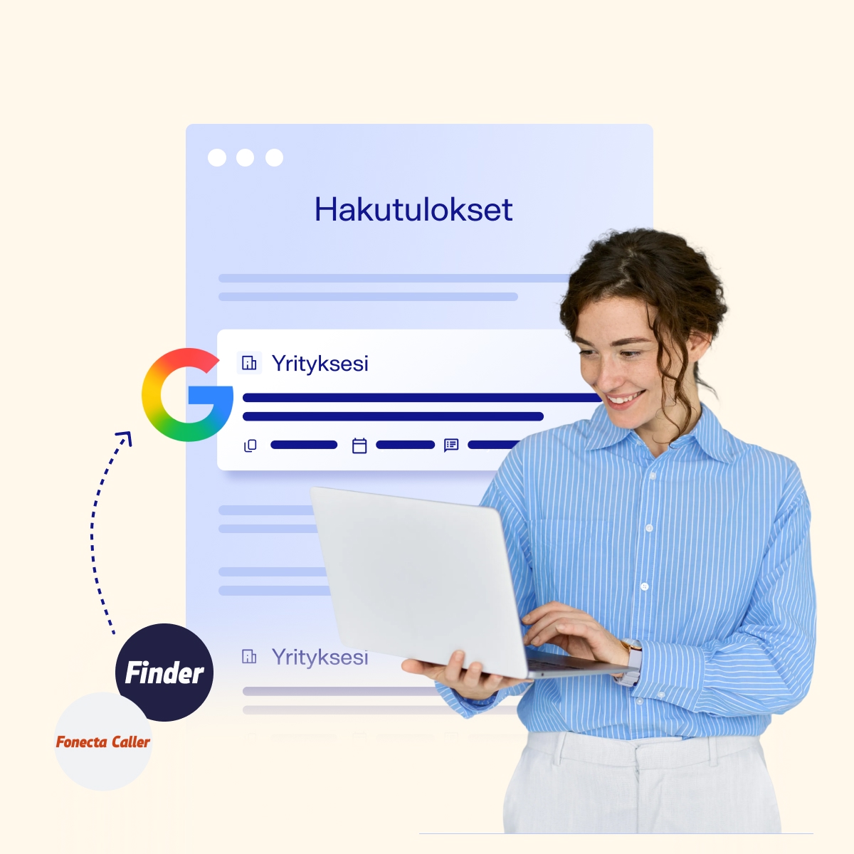 Google nostaa monesti Finder ja Caller yritysprofiilit hakutuloksiin